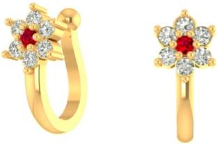 vishalnosepin Cubic Zirconia Gold-plated Plated Brass Nose Ring