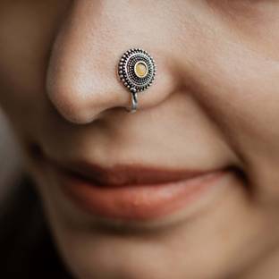 StylishKudi Zircon Brass Nose Stud
