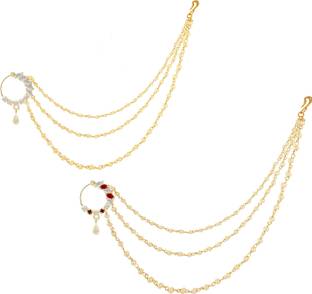 GEMRON JEWEL Diamond Gold-plated Plated Alloy Nose Ring