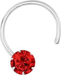 Shree Emporium Zircon Silver Plated Sterling Silver Nose Stud Set