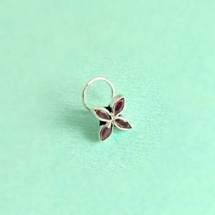 jsaj Ruby 999 Silver Plated Sterling Silver Nose Ring