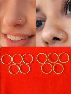 P R Production Gold-plated Plated Brass Nose Ring Set