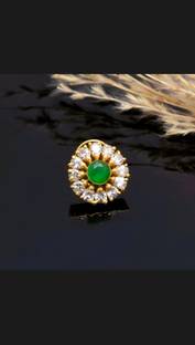 mohit jewellers Zircon Gold-plated Plated Brass Nose Stud