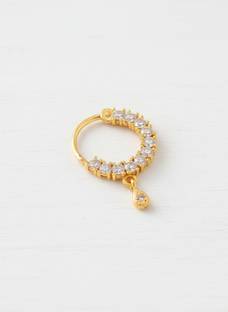 BHARDWAJ Zircon Brass Nose Ring