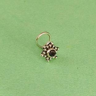 jsaj Onyx Sterling Silver Plated Silver Nose Ring