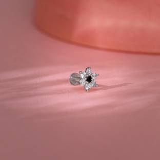 GIVA Zircon Rhodium Plated Sterling Silver Nose Ring