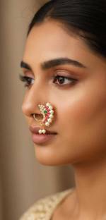 Anj Cubic Zirconia Gold-plated Plated Alloy Nose Stud