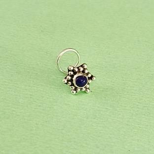 jsaj Onyx Sterling Silver Plated Silver Nose Ring