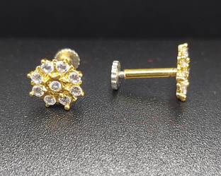 zevarhouse Zircon Gold-plated Plated Alloy, Copper Nose Stud Set