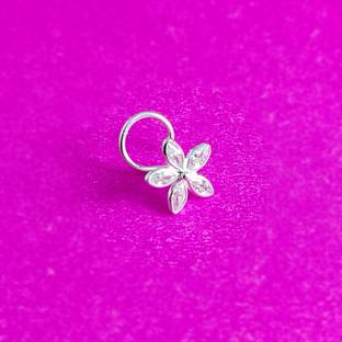 jsaj Zircon 999 Silver Plated Sterling Silver Nose Ring