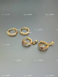 Paridhi Gold-plated Plated Brass, Copper Nose Stud Set