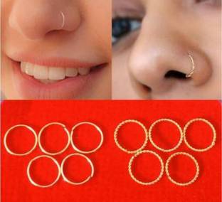 P R Production Gold-plated Plated Brass Nose Ring Set
