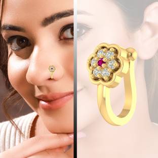 VAMA Crystal Gold-plated Plated Metal Nose Ring