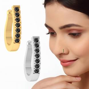 THANU'S CRAFT Crystal Gold-plated, Silver Plated Metal Nose Ring