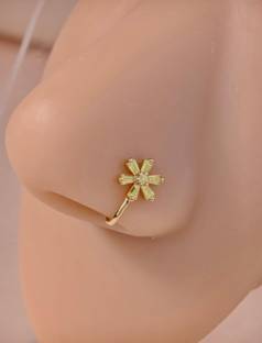 JEWELFY Cubic Zirconia Gold-plated Plated Copper Nose Stud