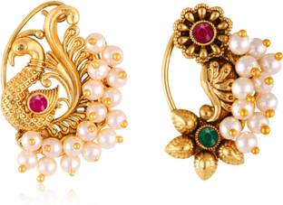 VIGHNAHARTA Pearl Gold-plated Plated Alloy Nathiya