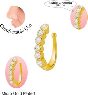 nosepin Crystal, Cubic Zirconia Gold-plated Plated Metal Nose Ring