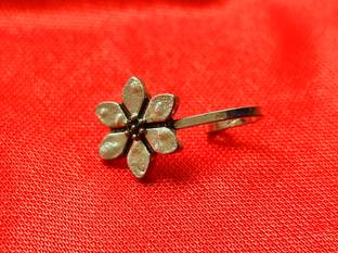 PayelCreation Black Silver Plated Sterling Silver Nose Stud
