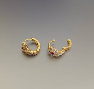 Paridhi Cubic Zirconia Gold-plated Plated Brass Nose Stud Set