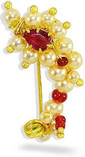 CC&S Gold-plated Plated Mother of Pearl Nose Ring