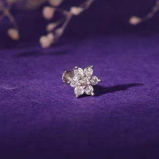 GIVA Zircon Rhodium Plated Sterling Silver Nose Ring