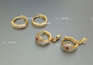 Paridhi Gold-plated Plated Brass, Copper Nose Stud Set