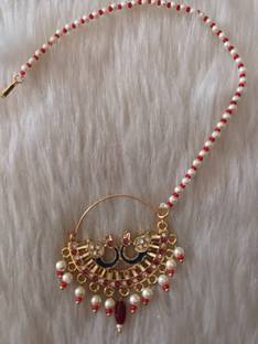Shree Creation Zircon Brass Plated Brass Nathiya