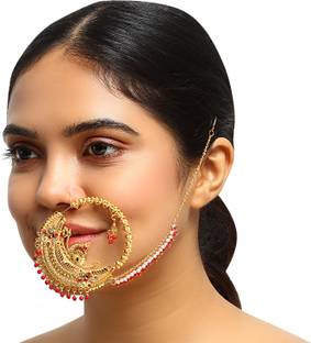 Headshot Pearl, Crystal Gold-plated Plated Brass Nathiya