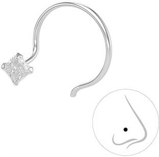 Shree Emporium Zircon Sterling Silver Nose Stud Set
