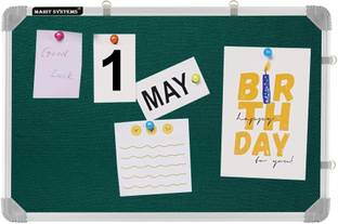 Mahit Systems 2x3 Ft. Pin Up/Display High Resilience Foam Fabric with (20 Push Pins) Notice Board