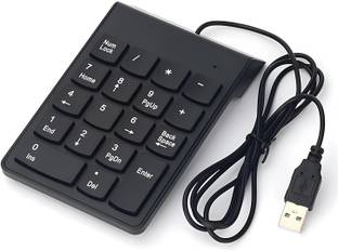 VYAR Wired Numeric Keypad Digital Keyboard 18 Keys for Laptop PC Notebook Desktop Wired Number Pad