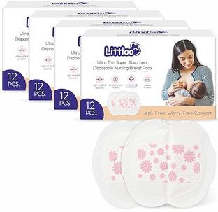 litloo Disposable Nursing Breast Pads | Leak-Proof & Soft |Breathable – 12 PCS Nursing Breast Pad
