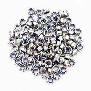 MOHTASHIM Nut Hex Lock Nuts M5 Carbon Steel Nylon Insert Self-Locking Nuts 100pcs