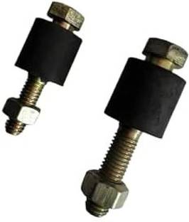 Implemental Nut & Bolt Set Coupling Bolt with Rubber Bush Plain(Pack of 2) (10 x 65 mm)