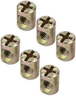 VP INDUSTRIES Nut M6x13 mm Barrel Nut Philps Head (Pcs-25)| Barrel Nut Cross Dowel Connector Nut for Exhibition Cabinets Cabinets, Wardrobes All Kinds of Drawers Office Furniture,Wood Boards, Kitchen Worktops, Cabinets, Cupboards,Chairs & Beds