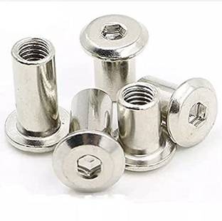 VP INDUSTRIES Nut M6x12 mm Allen JCB Sleeve Female Nut (Pcs-25)| Sleeve Barrel Nut Connector Nut for Exhibition Cabinets Cabinets, Wardrobes All Kinds of Drawers Office Furniture,Wood Boards, Kitchen Worktops, Cabinets, Cupboards,Chairs & Beds