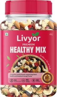 LIVYOR Healthy Mix Nuts, Seeds and Berries Combo Pack | Super Nutritious Food | Dry Fruits Trail Mix with Seeds, Berries