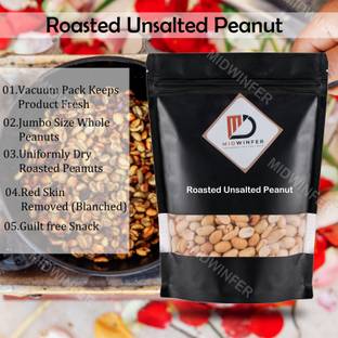 Midwinfer Roasted Unsalted Peanuts [Skin Removed] Assorted Seeds & Nuts
