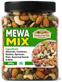 DAILYHERBS Mix Dry Fruit | Mewa Mix | 250gm |( Almonds, Cashews, Raisins, Apricots, Dates, Kiwi, Gooseberry