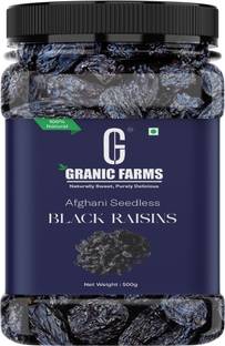 Granic Farms Premium Seedless Black Raisins| Kishmish Without Seeds| Dry Grapes| Raisins