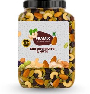 Pramix Mix Dry Fruits & Nuts, Healthy Nutmix, Trail Mix, Assorted Nuts Dry Fruits - 1kg Assorted Seeds & Nuts