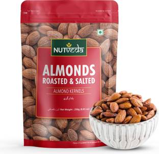 nutveda Roasted & Salted Almonds (Crunchy Almond Kernels) Badam Giri Almonds