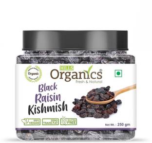 Hills Organics Black Raisins (Kishmish) - 250G | 100% Fresh & Natural Dry Grapes Raisins