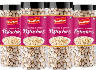 यम यम प्रीमियम रोस्टेड एंड सॉल्टेड पिस्ता नट 600g (पैक ऑफ 4-150g ईच)