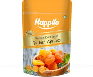 Happilo Premium Dried Turkish Apricots Good source of Vitamin E and Potassium, Juicy and Tangy Flavor, No Added Sugar, No Sulfur, No Preservatives, Non-GMO Apricots