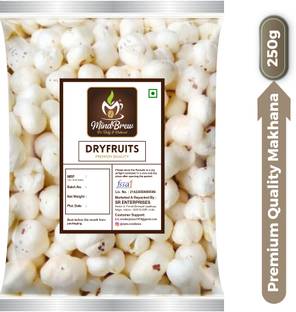 MindBrew Phool Makhana Lotus Seed Pop / Gorgon Nut Puffed Kernels |Phool Makhana Big Size Fox Nut