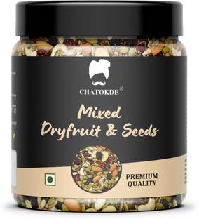 CHATOKDE 100% Natural and Premium Healthy Trail Mix Dry fruits & Seeds 500g Jar Assorted Nuts