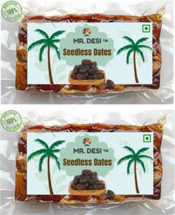 MR DESI Seedless Dates (500GM X 2) Pin Khajur Dates, Dates Dry Fruit Dates