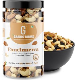 GRANIC FARMS Mix Dry Fruits | Panchmeva | Almond|Cashew|Dates|Black Raisin|Green Raisin|