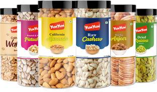 YUM YUM Premium Dry Fruits Combo (Badam, Kaju, Pista, Kismis, Anjeer & Akhrot Giri) - Almonds, Cashews, Pistachios, Raisins, Walnuts, Figs